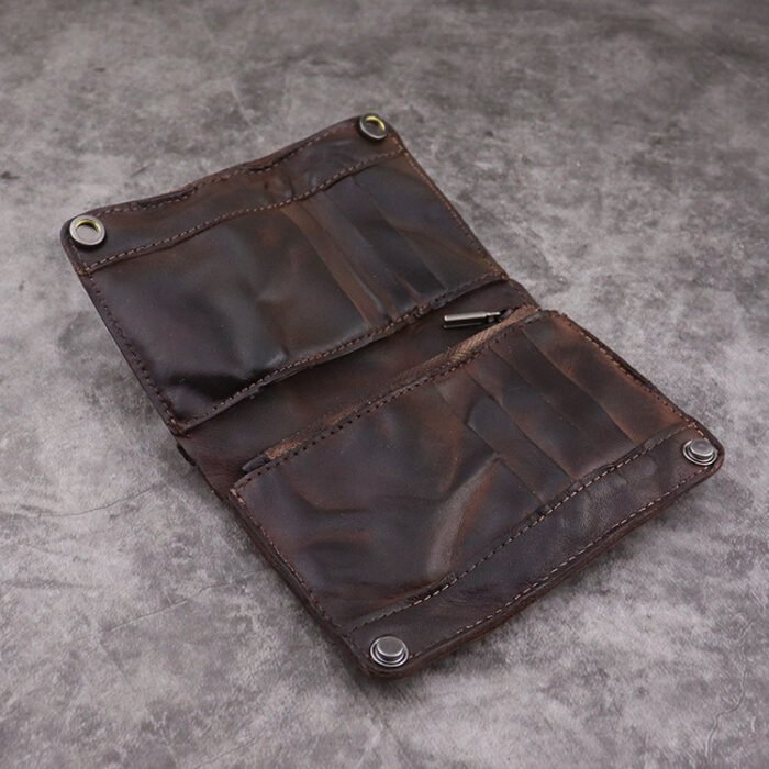 First Layer Skeleton-skin Wallet Retro European American Style Men's Long Type Multiple Card Slots Multi-functional Wallet Card Holder Male Factory Wholesale