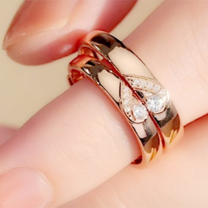 Rose Plated Gold Love Eternal Synthetic Love Heart-shaped Ring