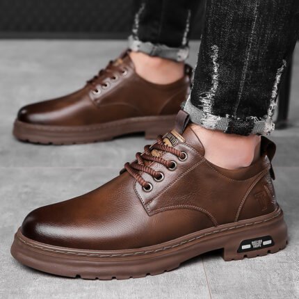Retro Outdoor Men's Shoes Big Toe Casual Leather Shoes