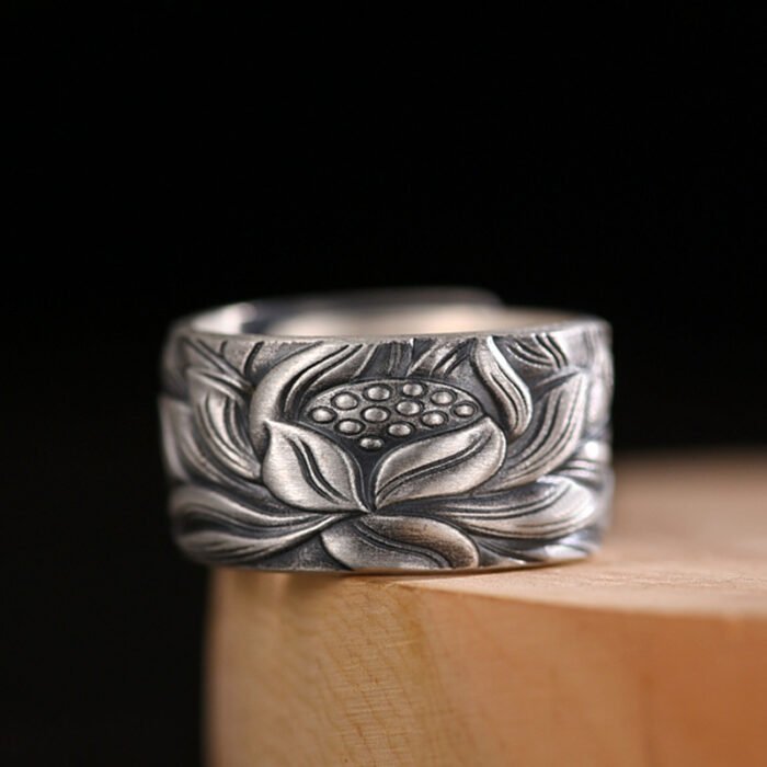 Lotus Ring Male Flowers Openings Index Finger Ring