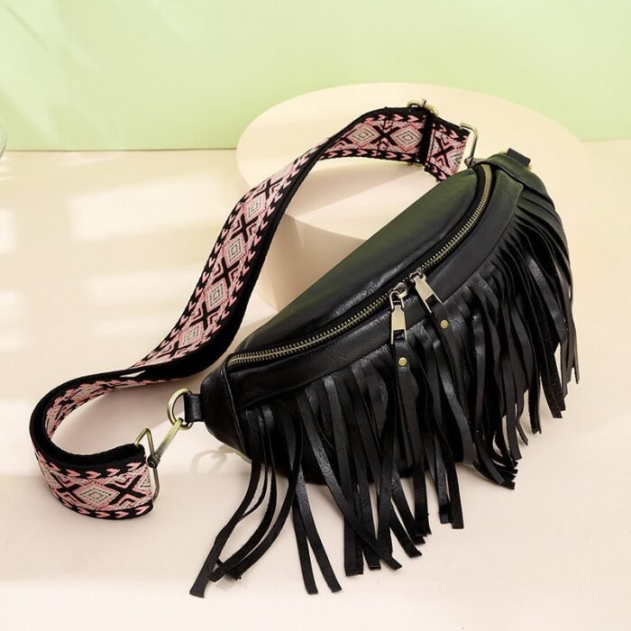 Bag Messenger Bag Summer European And American Retro Tassel Pleated Chest Bag
