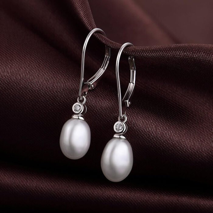 Artificial Pearl Earrings Female Oval Geometric Design