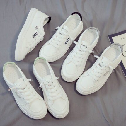 Popular White Versatile Internet-famous Skateboard Trendy Breathable White Shoes